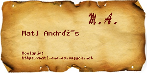 Matl András névjegykártya
